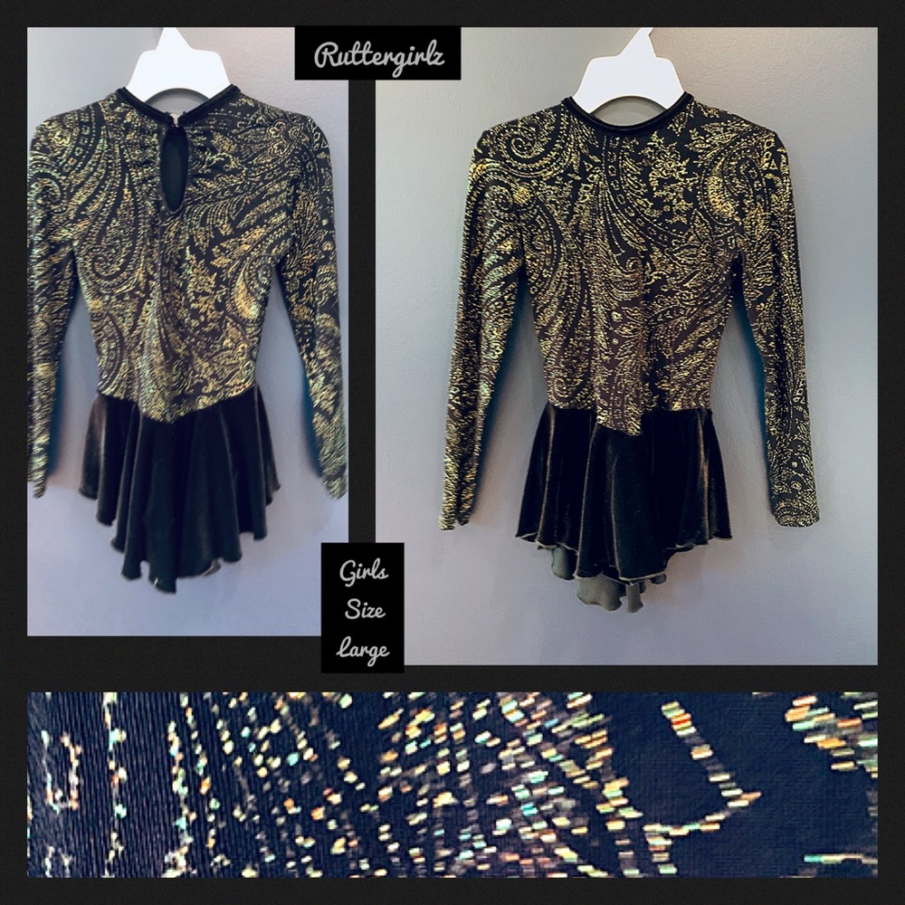 *SOLD*Black w/gold sparkles-Girls Size Large